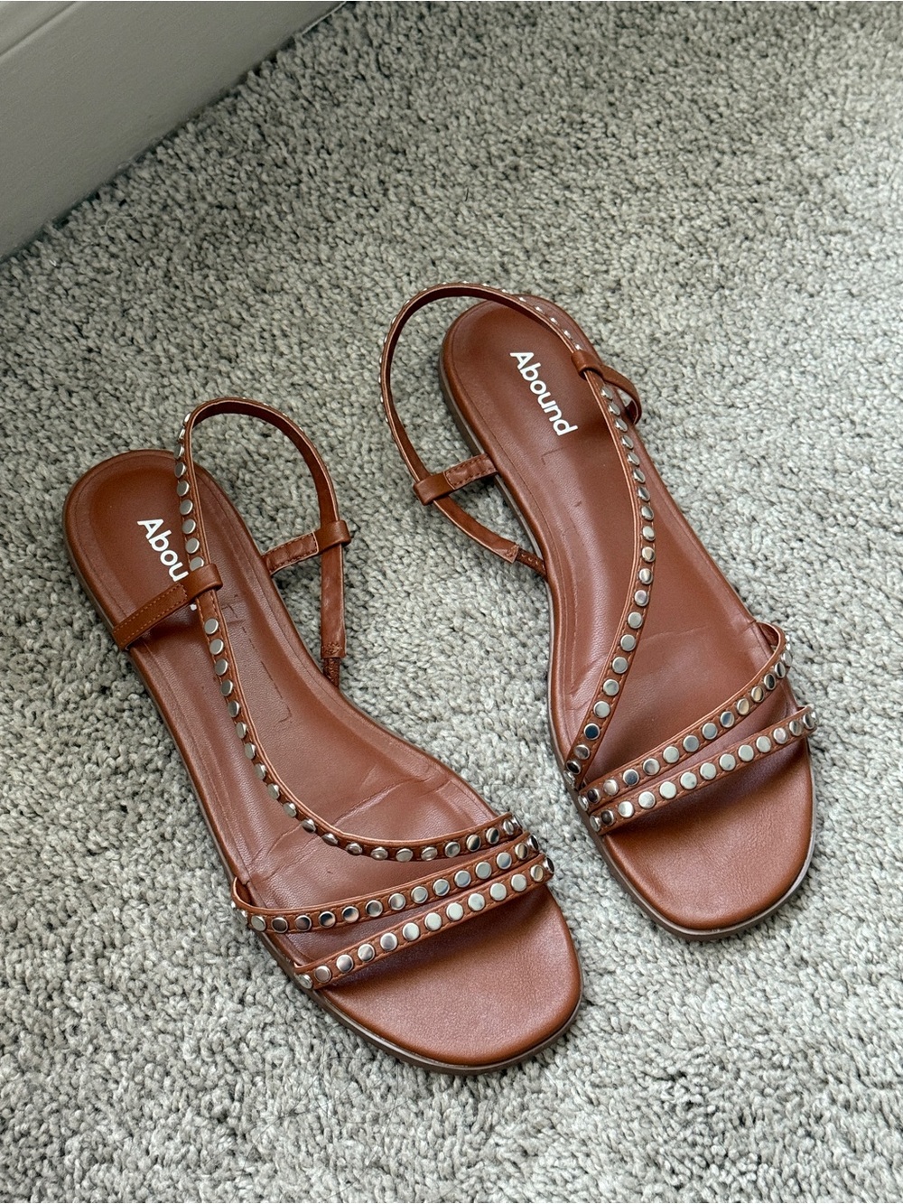 Abound Tan Studded Strappy Sandals